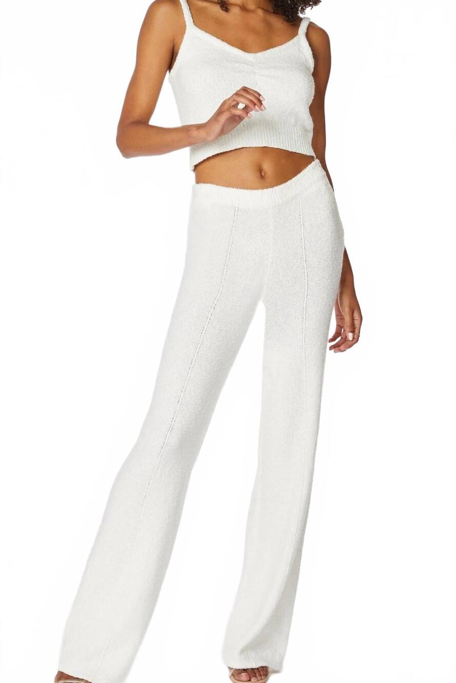 NEW BOBI dolly top and wide leg pants set in ivory